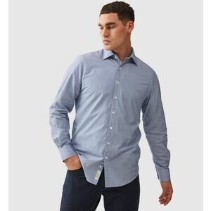 Rodd & Gunn Glenhope Sports Fit Shirt Blue Mens Size XL $178